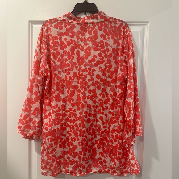 Virginia Johnson Pink Sheer Tunic Dress, Medium | Long Sleeve Beach Cover-Up - Picture 8 of 8